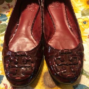 Tory Burch Burgundy Patent Croc 9